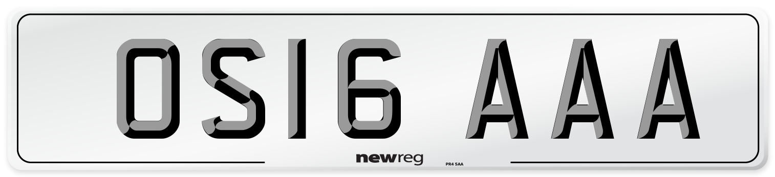 OS16 AAA Number Plate from New Reg